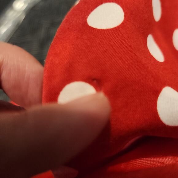 MADISON LEIGH Red White Polka Dot Rockabilly Knee Length Dress Womens 8P FLAWED - Picture 6 of 11